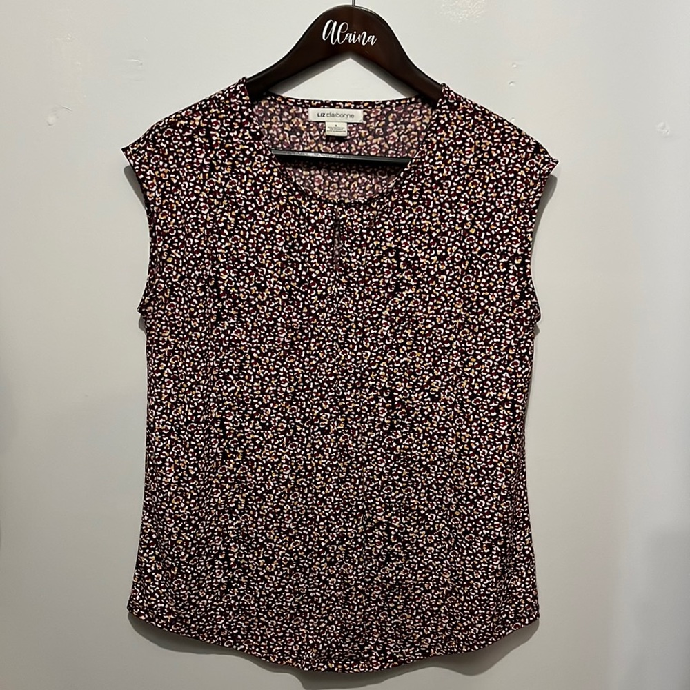 Liz Claiborne Floral Cap Sleeve Top